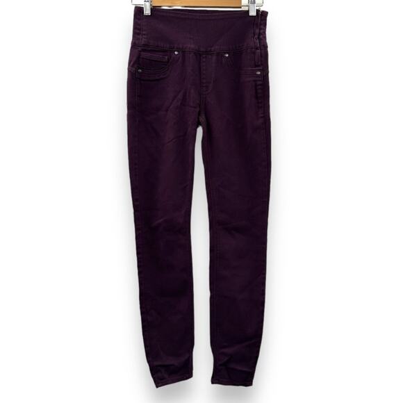 Spanx Alexia Burgundy Red Purple High Rise Side Zip Skinny Jeans Size S - Picture 1 of 10